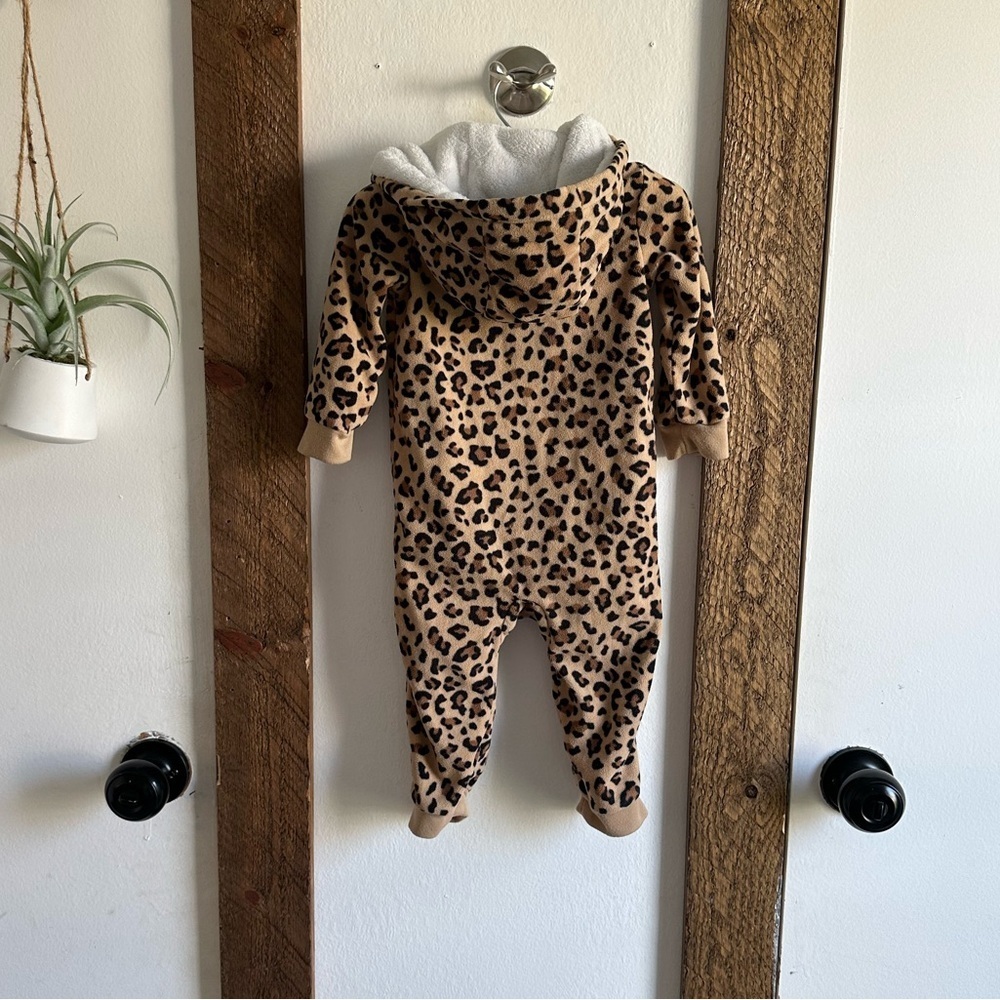 Baby Girls Cheetah-Print Hooded Fleece Coverall Carter’s 12
Months